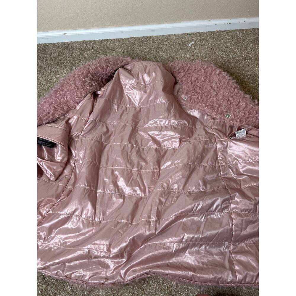 Via Spiga Reversible Curly Faux Fur Coat Lightweight reversible dusty pink curly - Picture 9 of 14